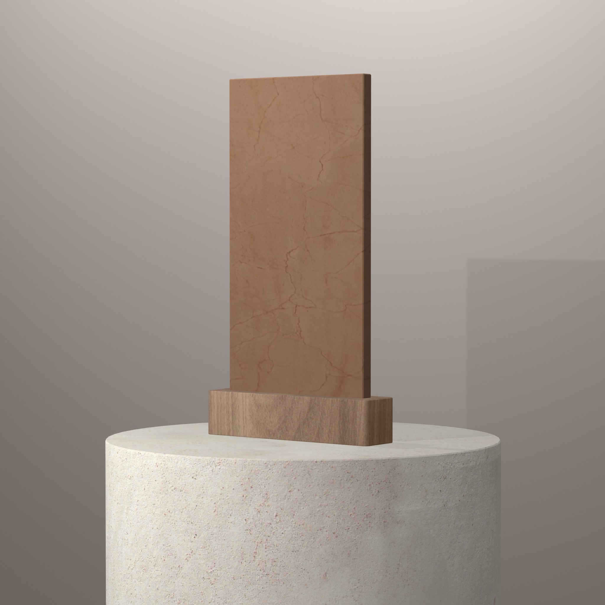 Rendu 3D du coloris Creme Dourado sur piédestal