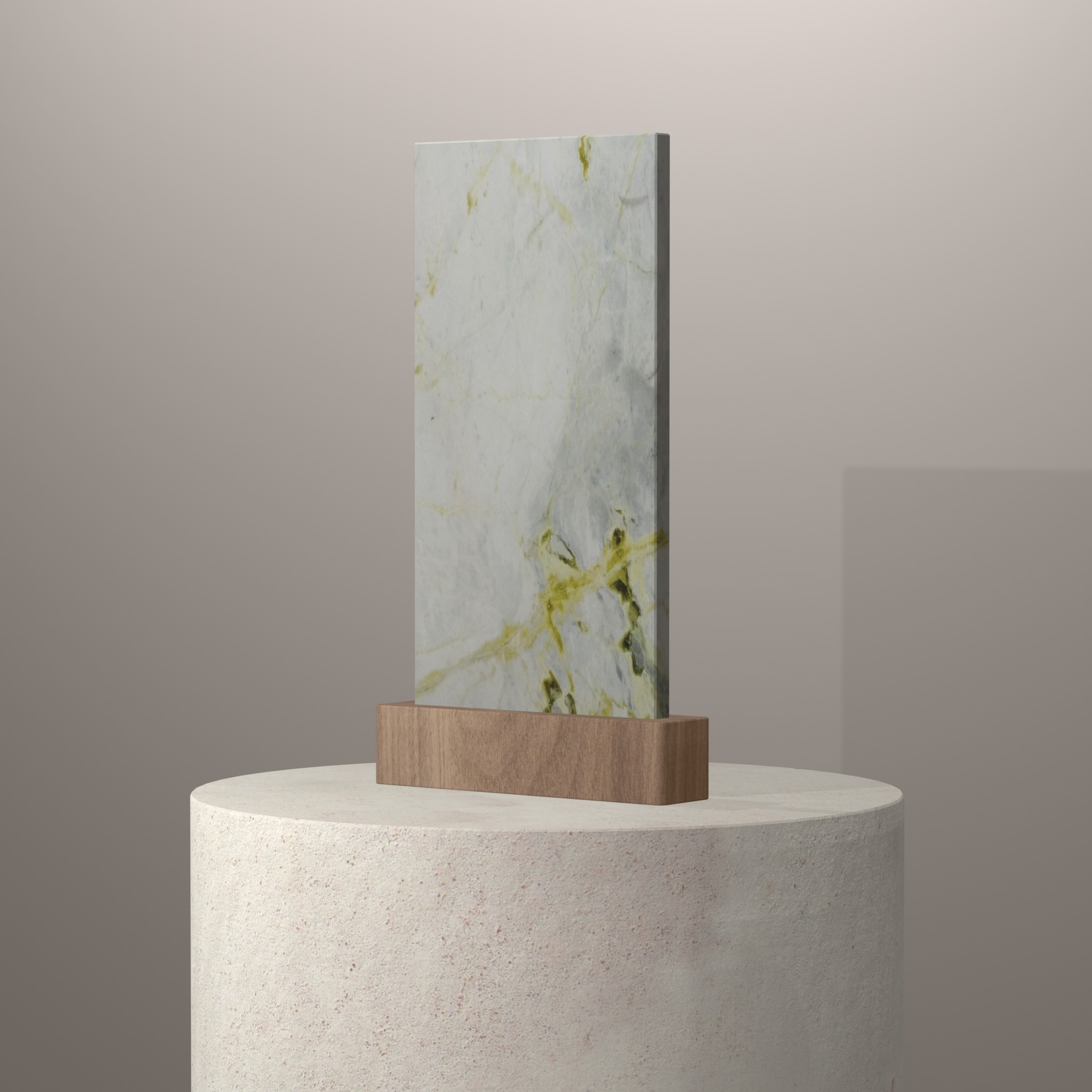 Rendu 3D du coloris Luminous sur piédestal
