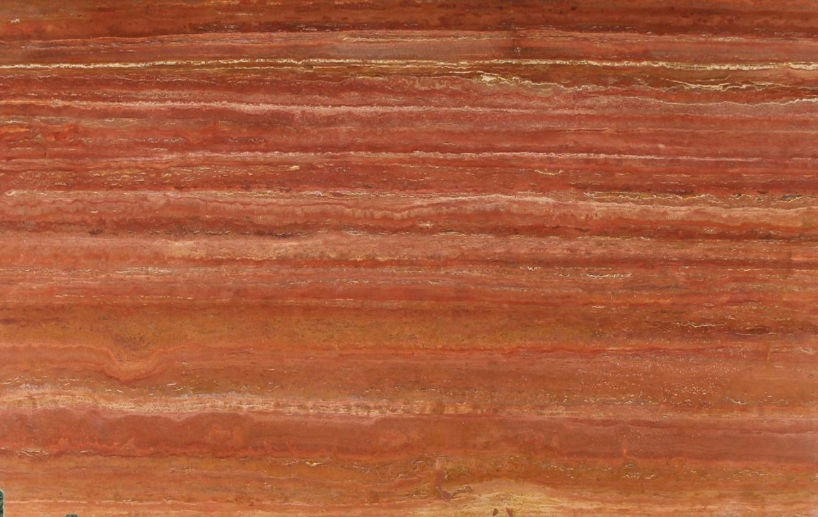 Épaisseur et finition de tranche du coloris Red Travertino | Resine transparente ou couleur