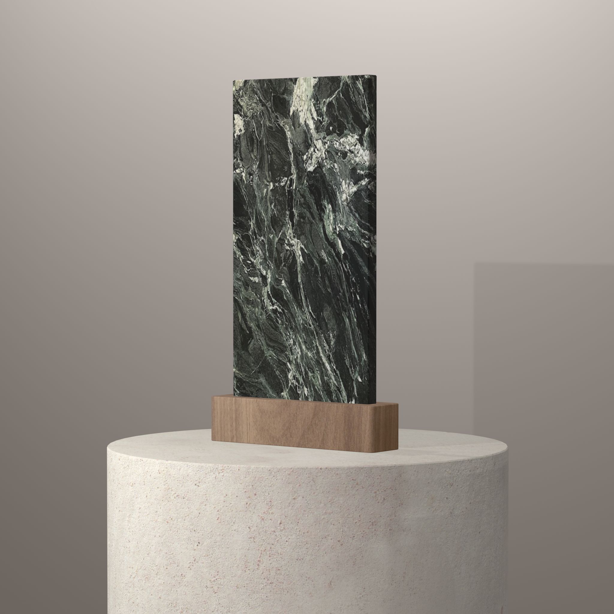 Rendu 3D du coloris Verde Alpi sur piédestal
