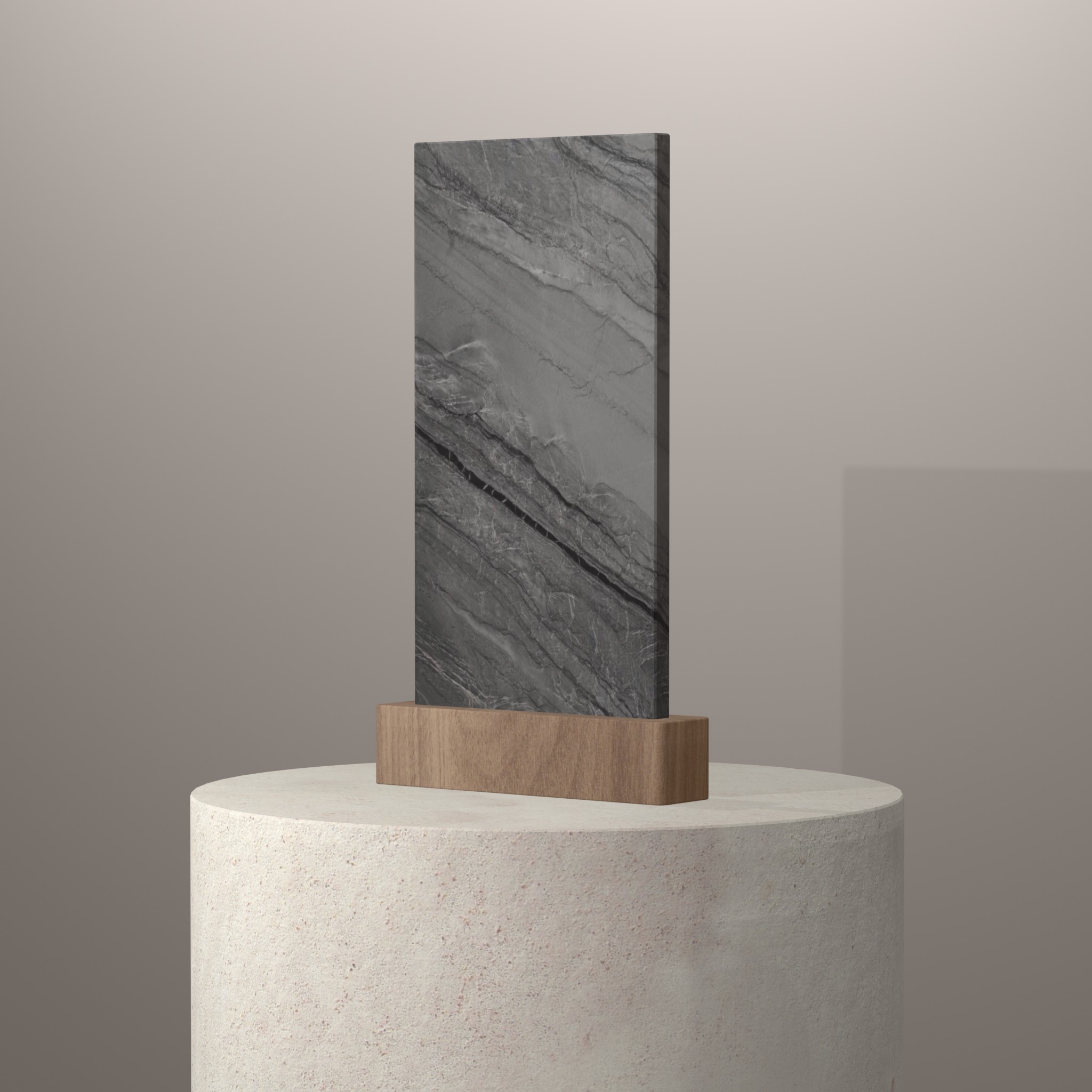 Rendu 3D du coloris Platino sur piédestal