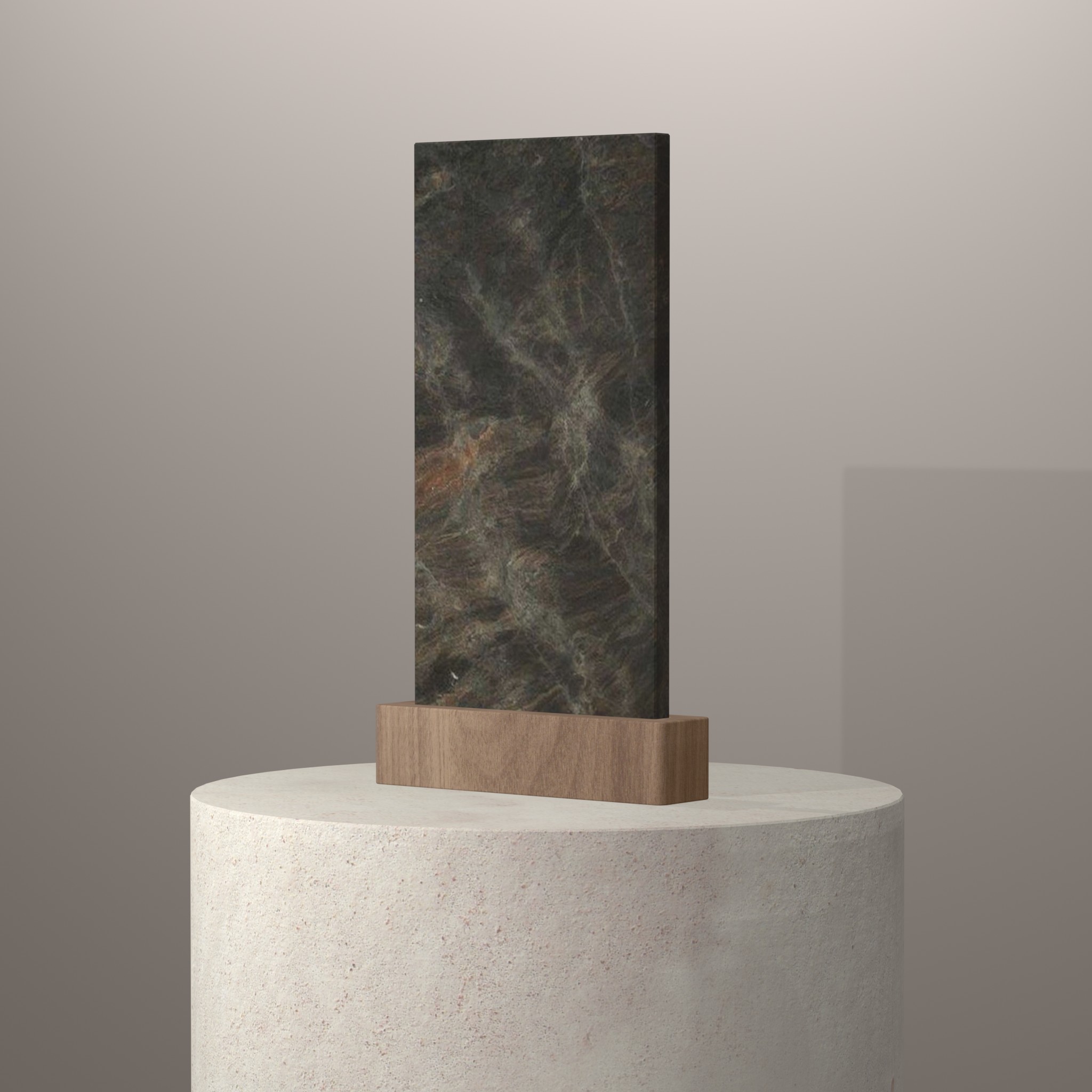 Rendu 3D du coloris Browntobá sur piédestal