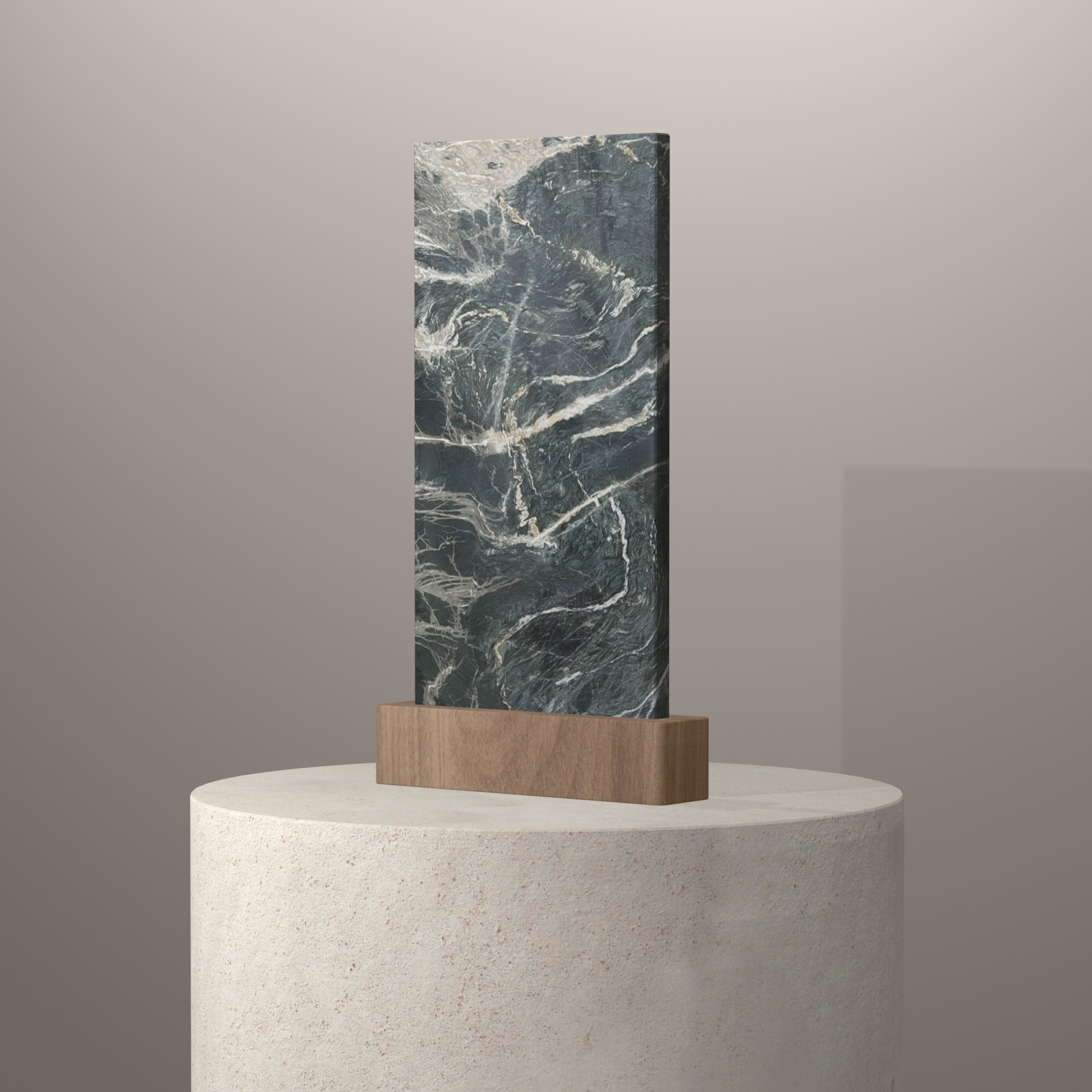 Rendu 3D du coloris Camouflage sur piédestal