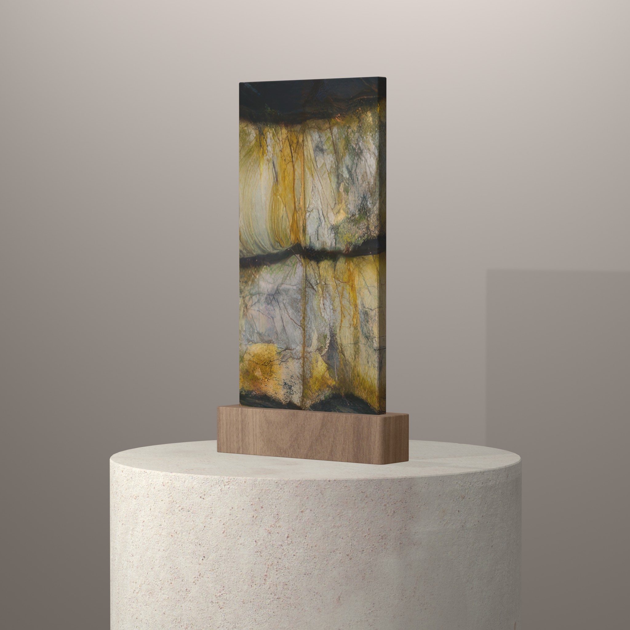 Rendu 3D du coloris Gris Bee sur piédestal