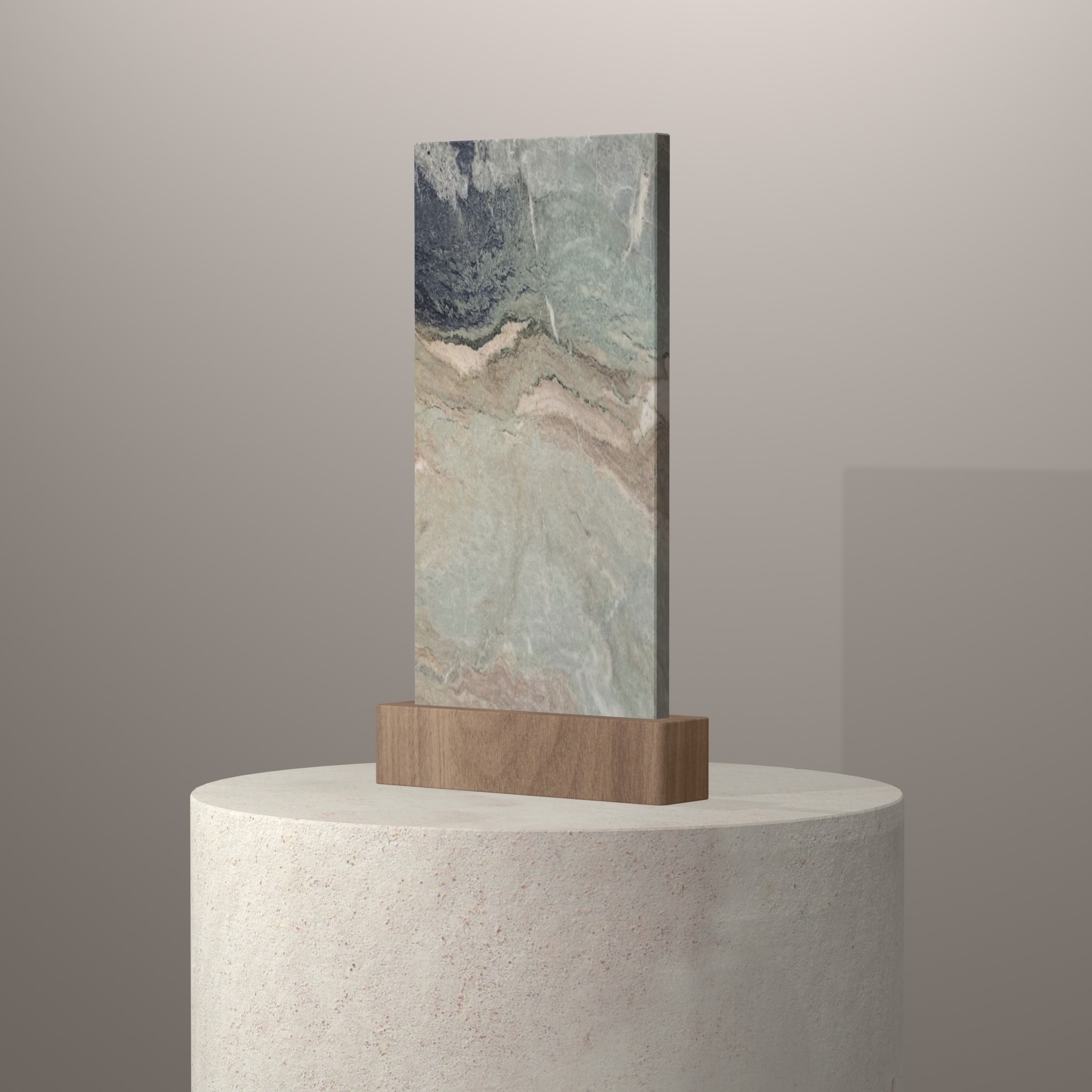 Rendu 3D du coloris Paul Klee sur piédestal