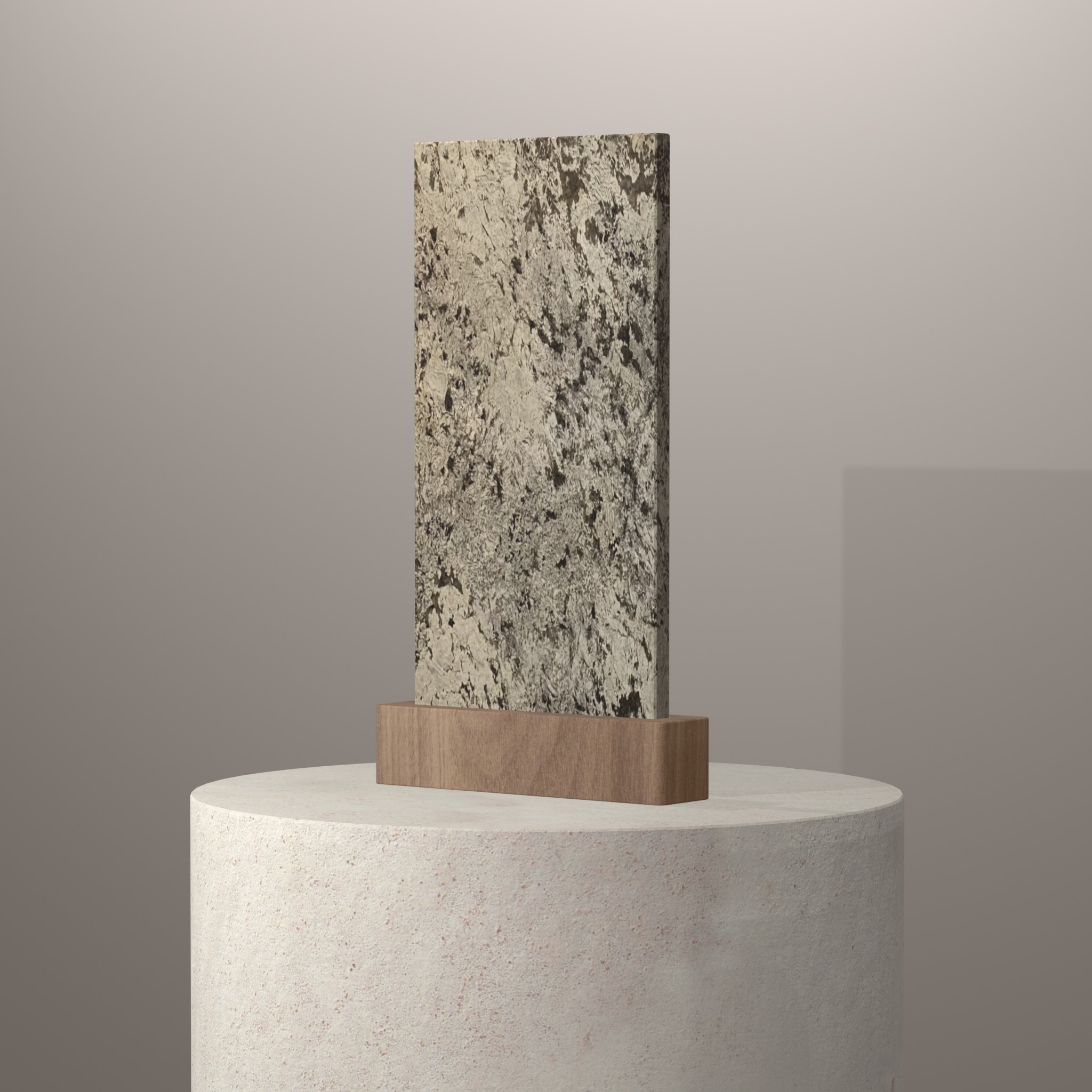 Rendu 3D du coloris Alpinus sur piédestal