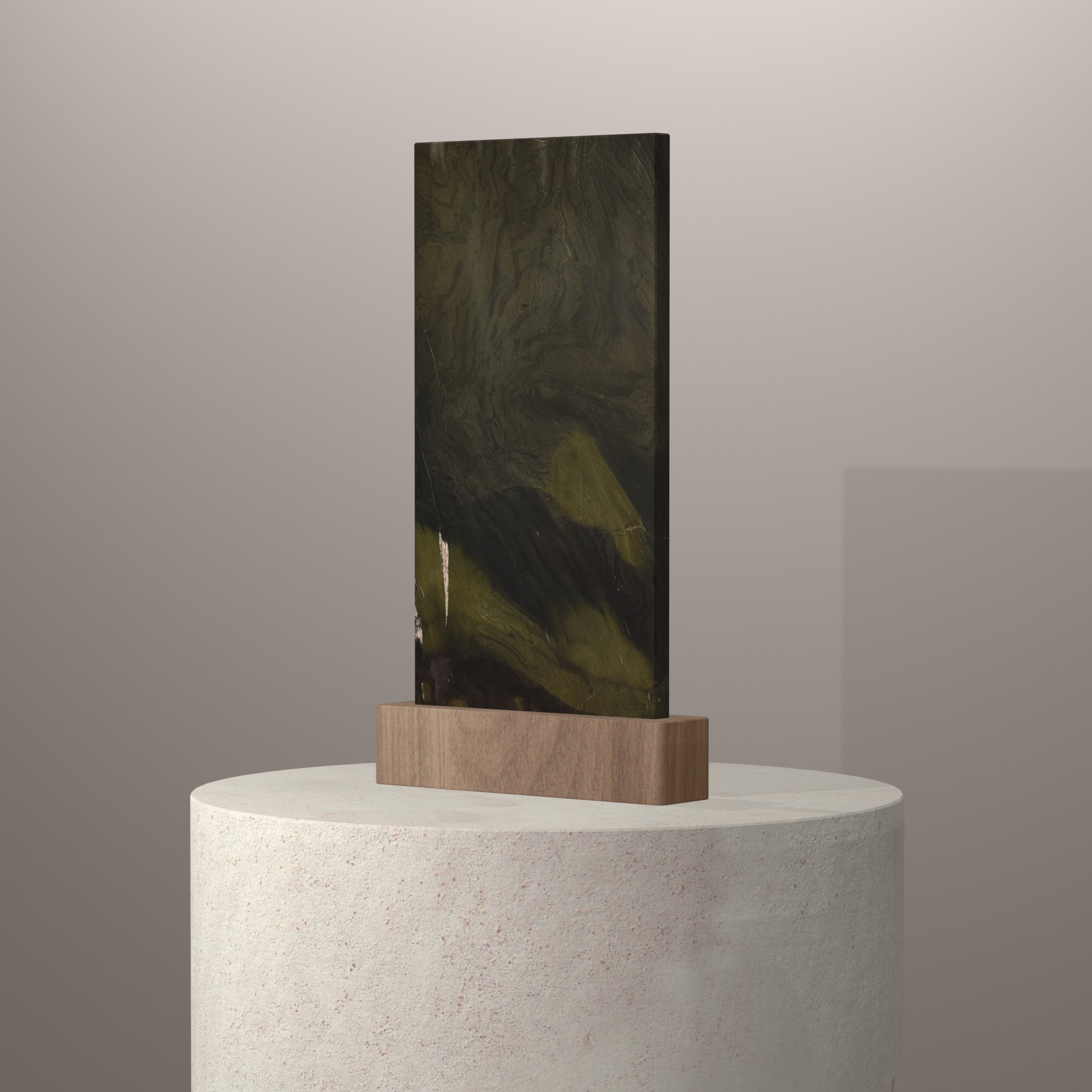 Rendu 3D du coloris Avocado sur piédestal