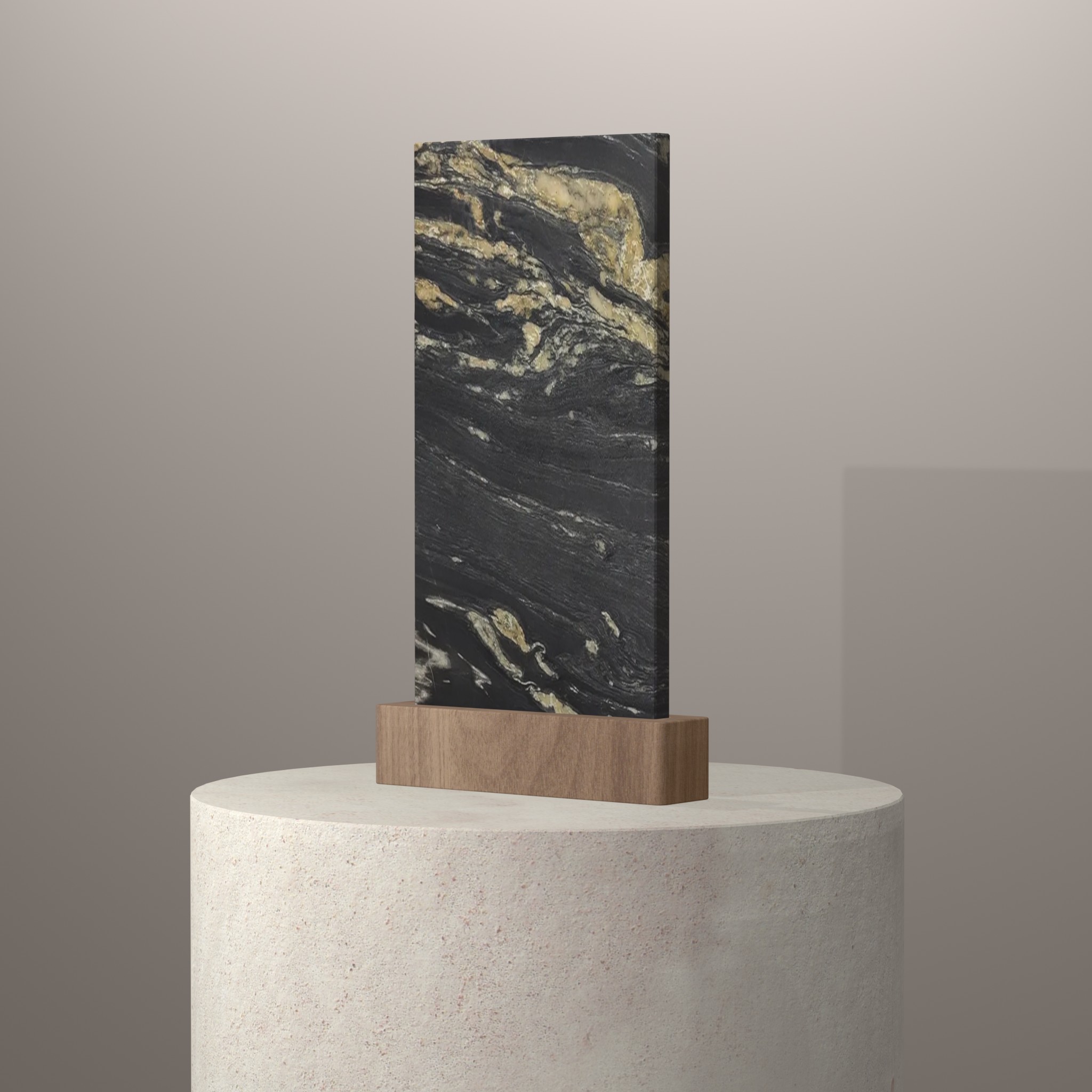 Rendu 3D du coloris Belvedere sur piédestal