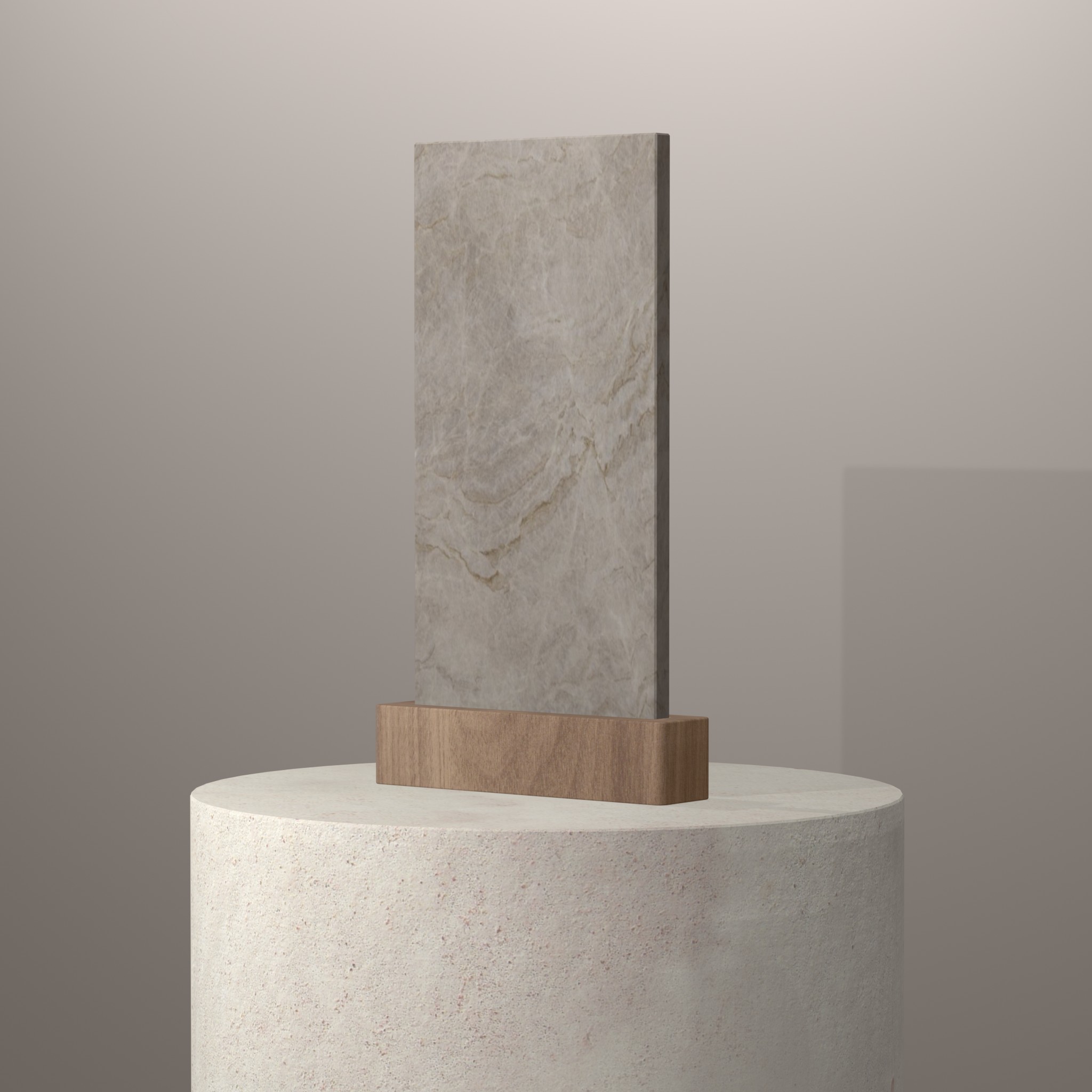 Rendu 3D du coloris Champagne sur piédestal