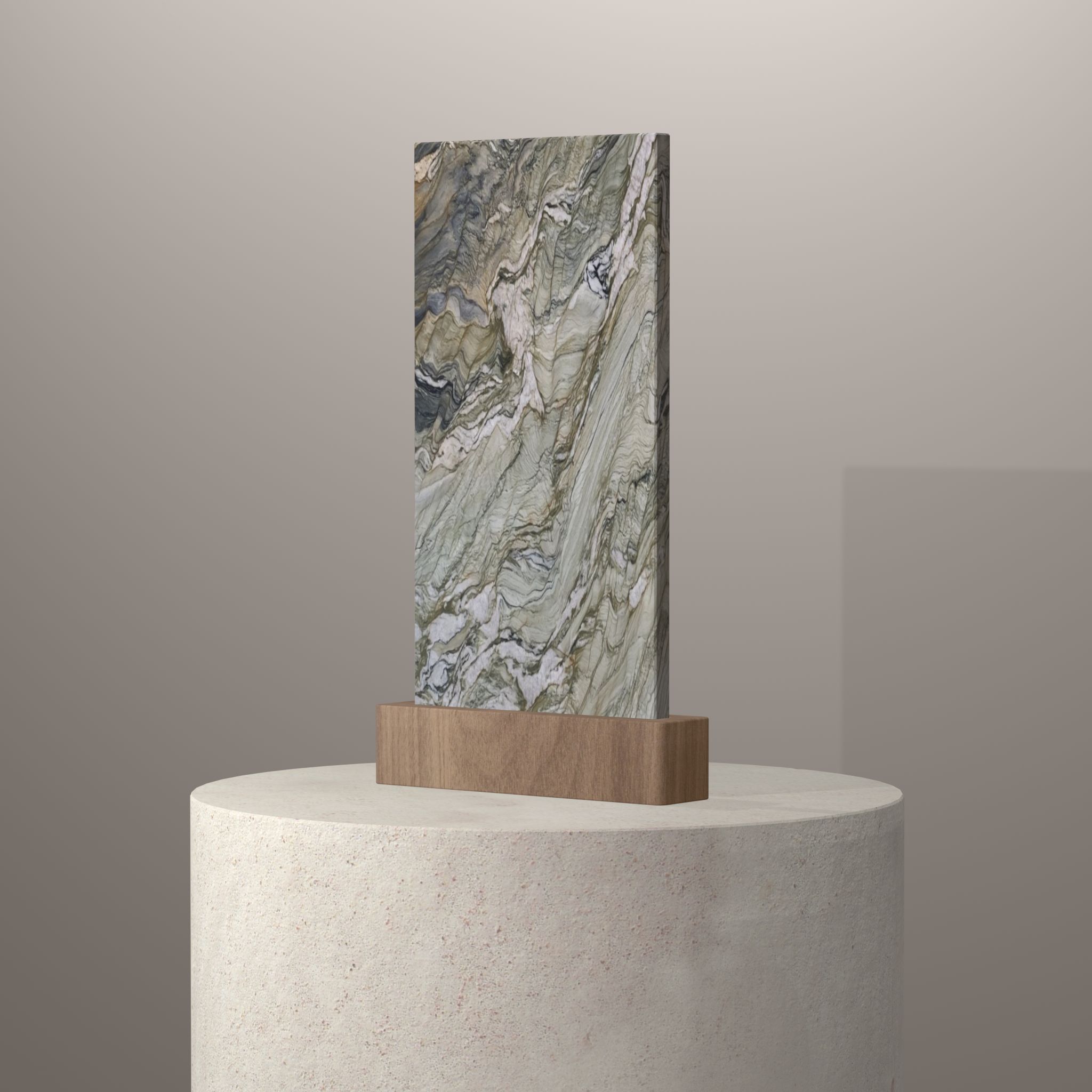 Rendu 3D du coloris Fusion Fashination sur piédestal