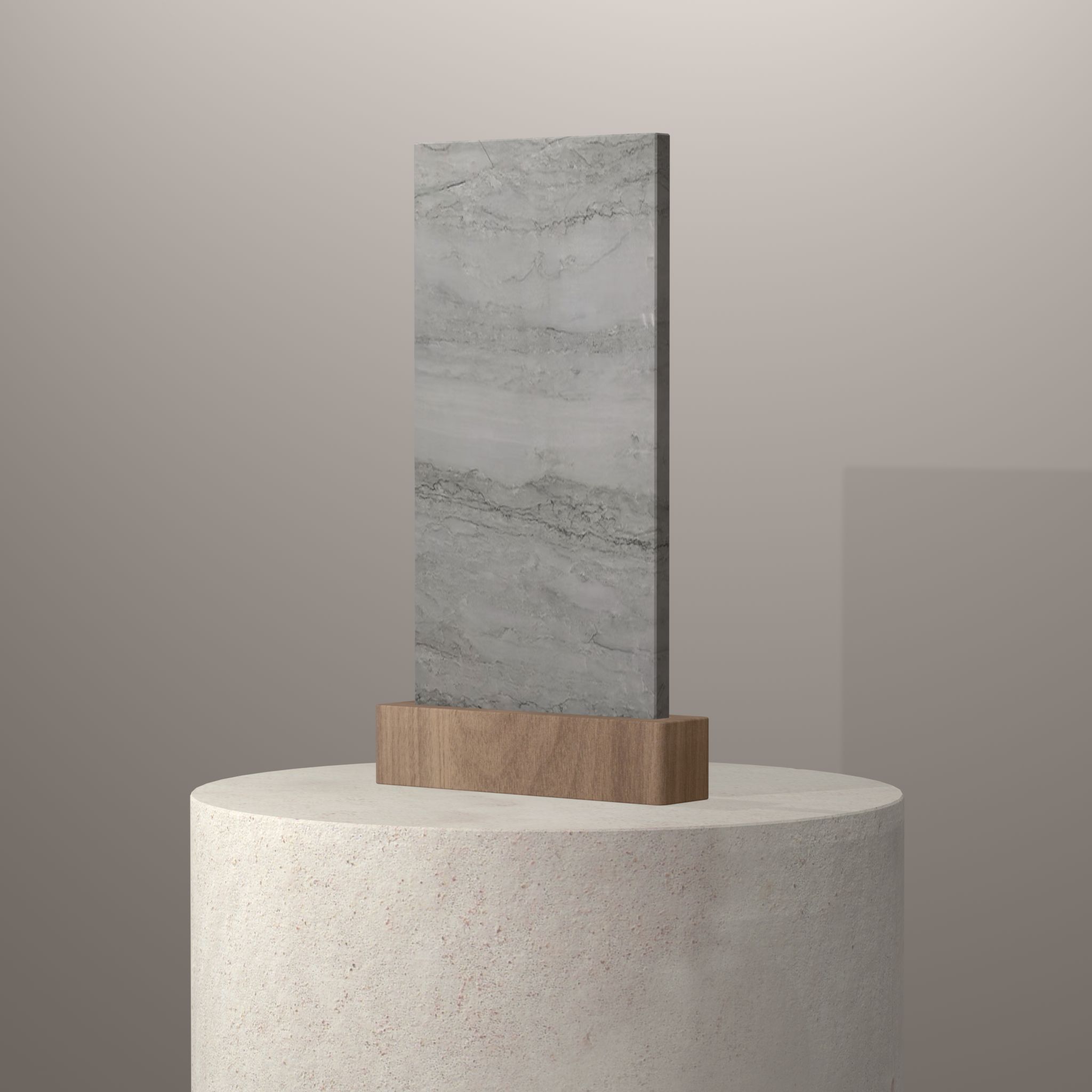 Rendu 3D du coloris Sea Pearl sur piédestal