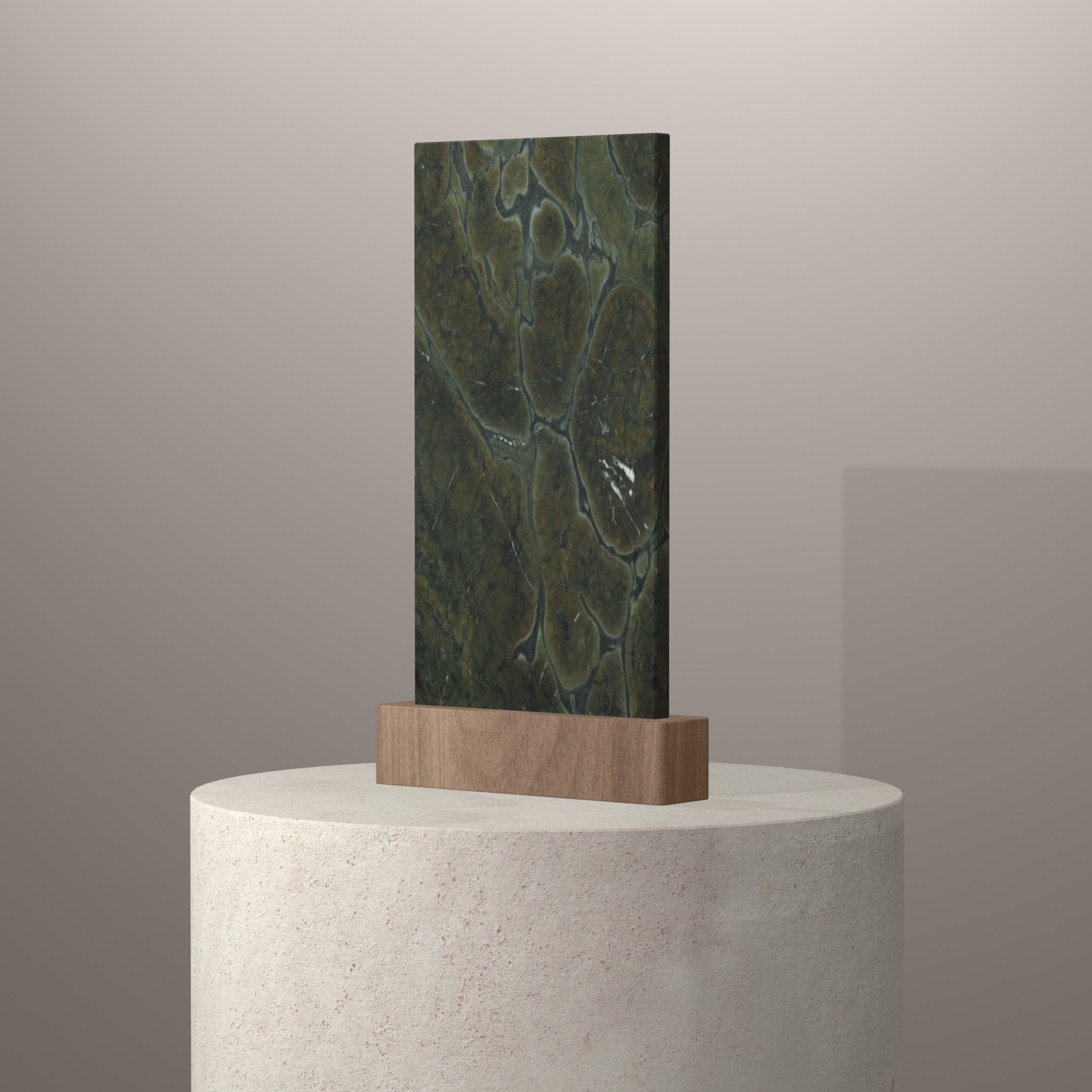 Rendu 3D du coloris Vitoria Regia sur piédestal
