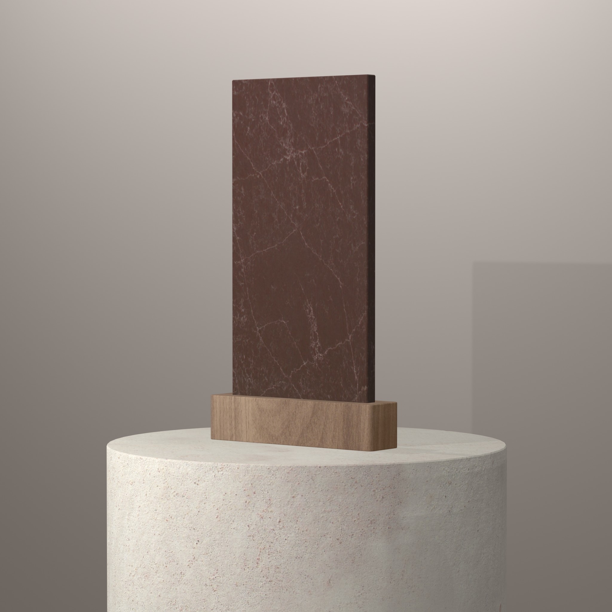 Rendu 3D du coloris Capella sur piédestal