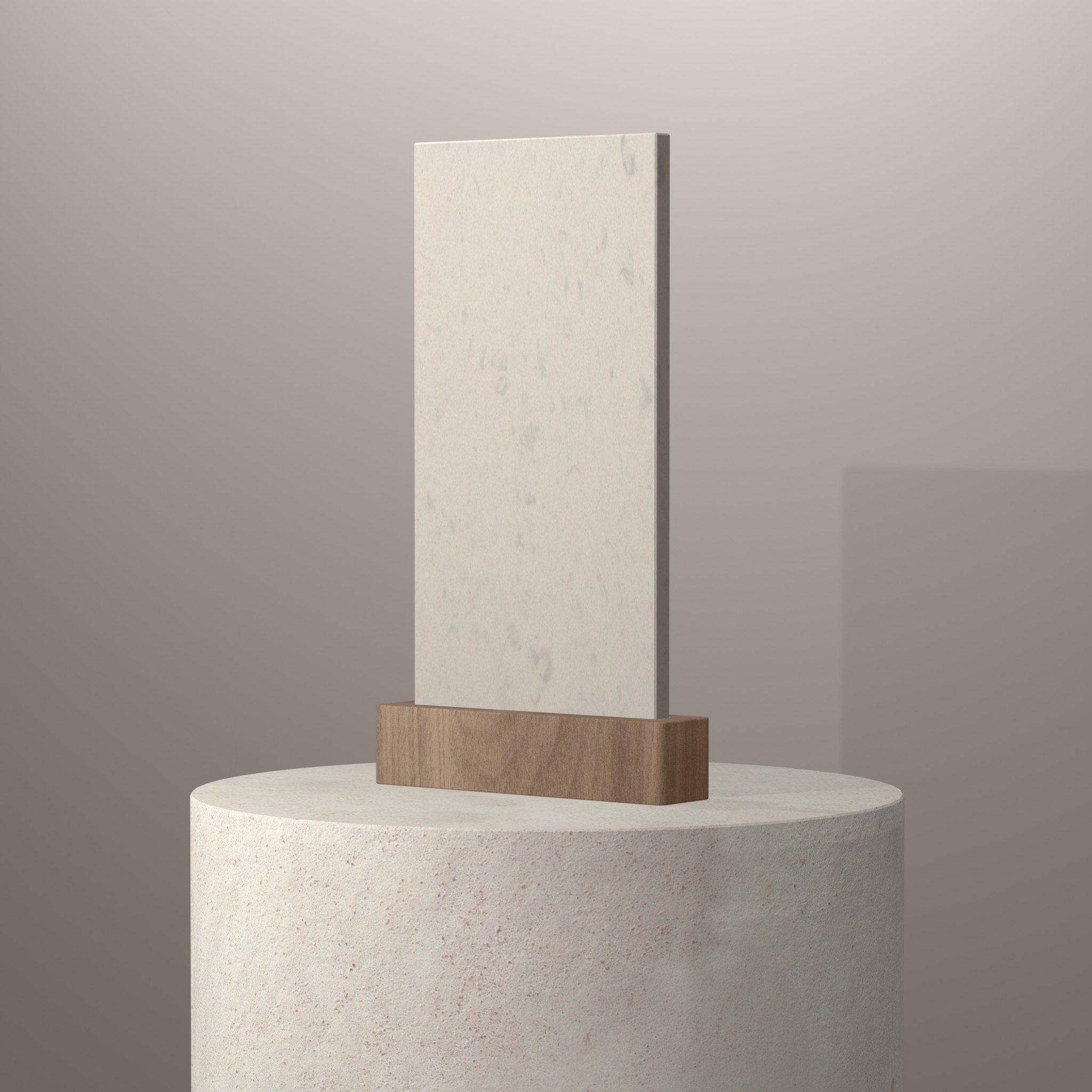 Rendu 3D du coloris Celeste White sur piédestal