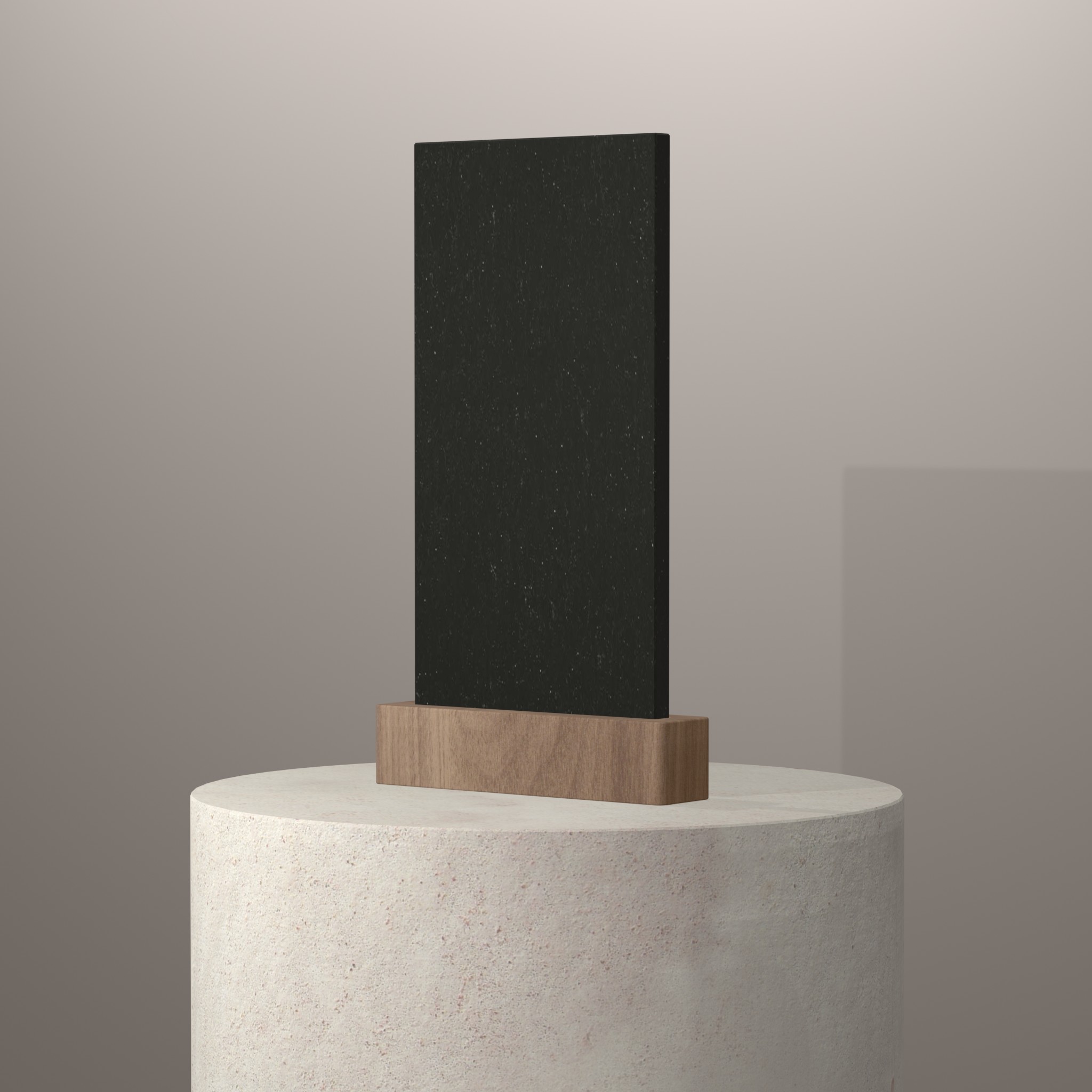 Rendu 3D du coloris Volcano Dark sur piédestal