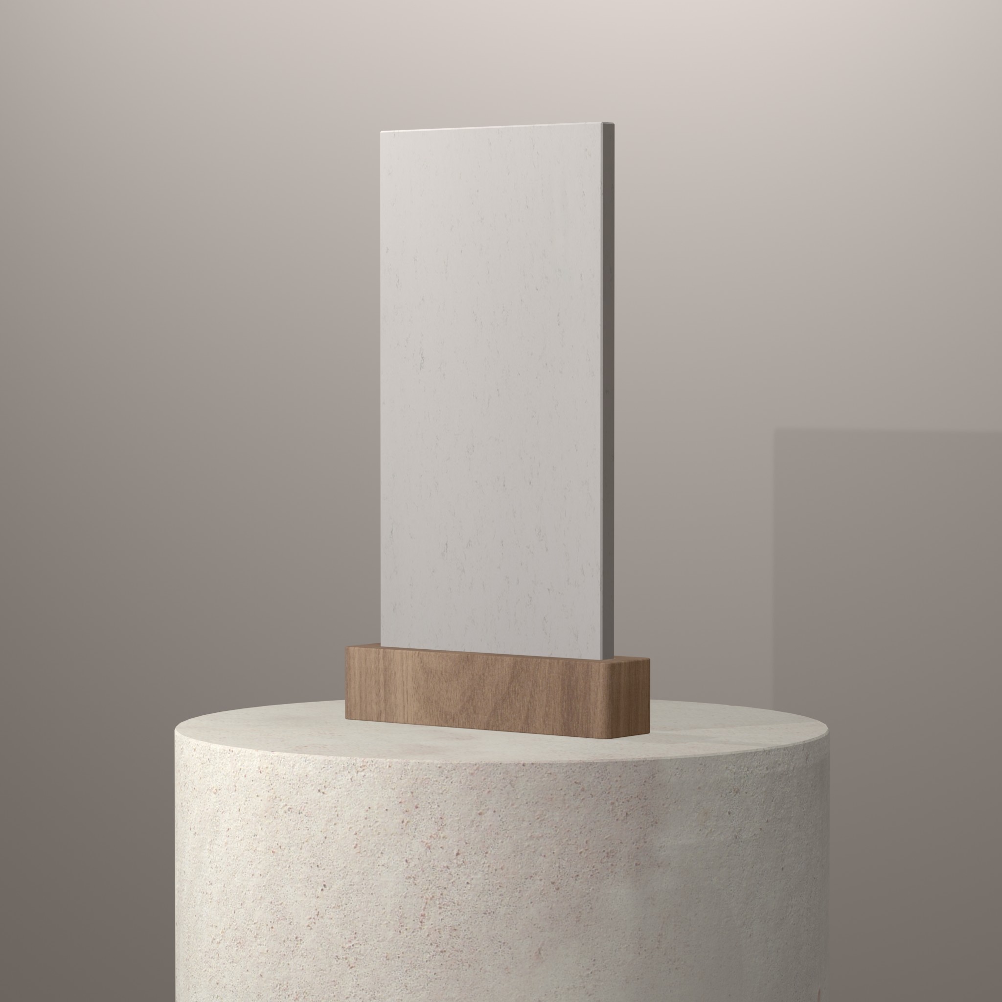 Rendu 3D du coloris Carrara sur piédestal
