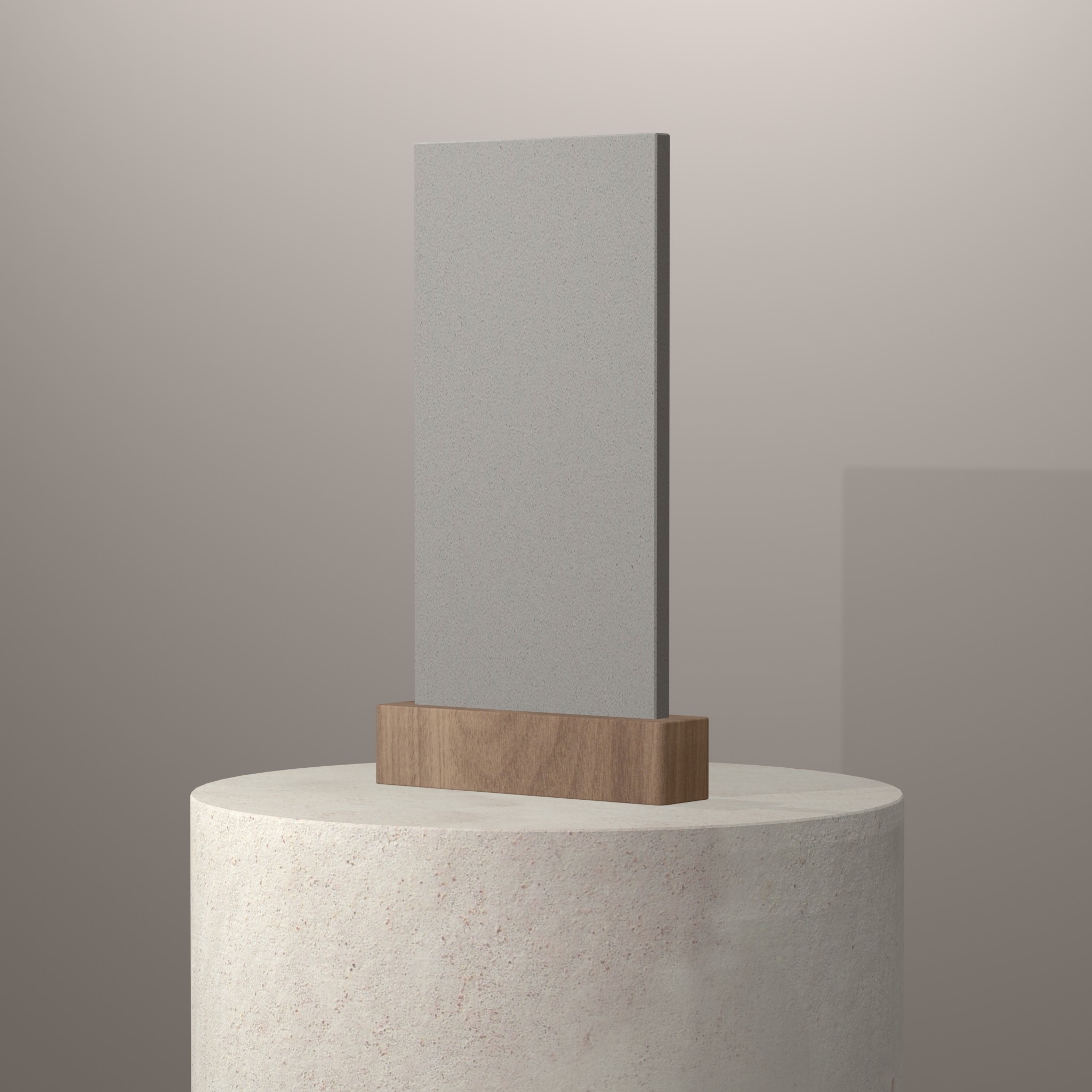Rendu 3D du coloris Ceniza sur piédestal