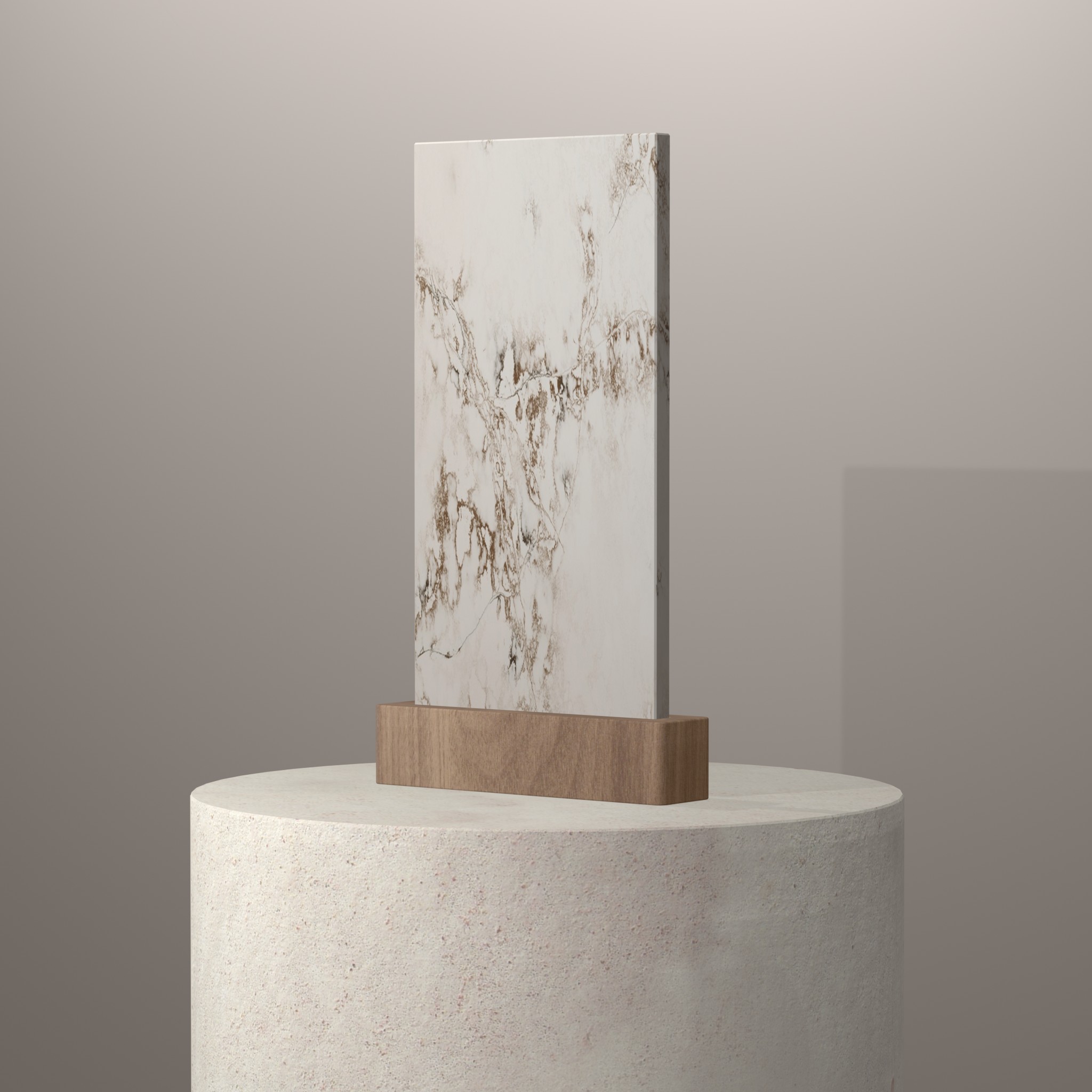 Rendu 3D du coloris Ice Gold sur piédestal