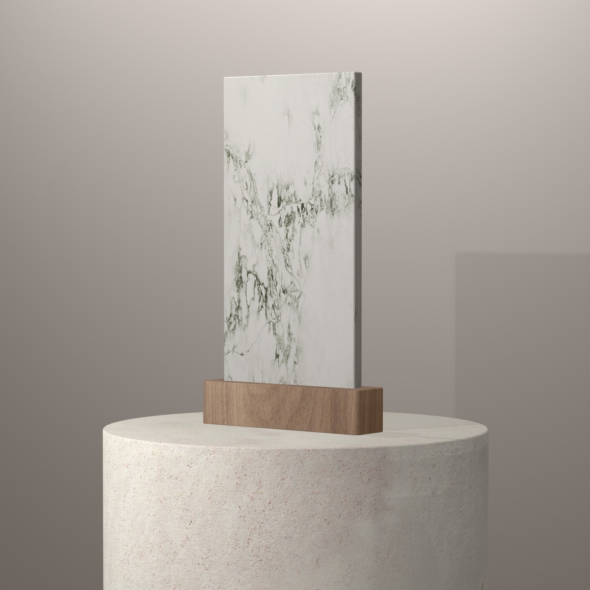 Rendu 3D du coloris Ice Green sur piédestal