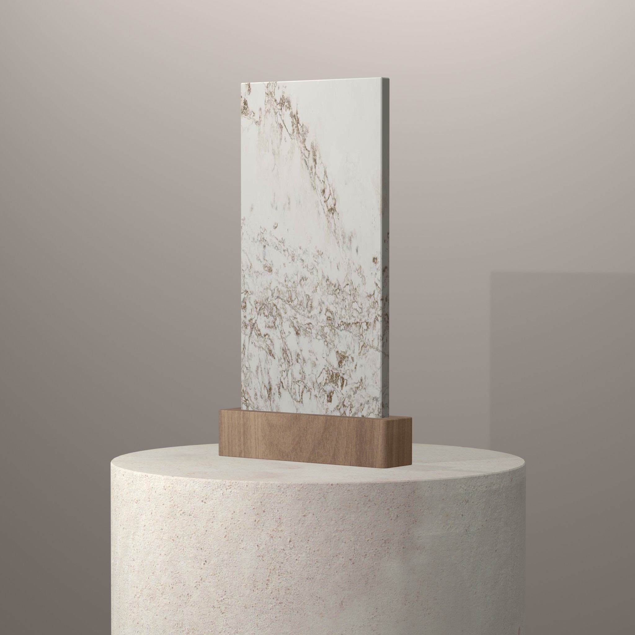Rendu 3D du coloris Ice Max Gold sur piédestal