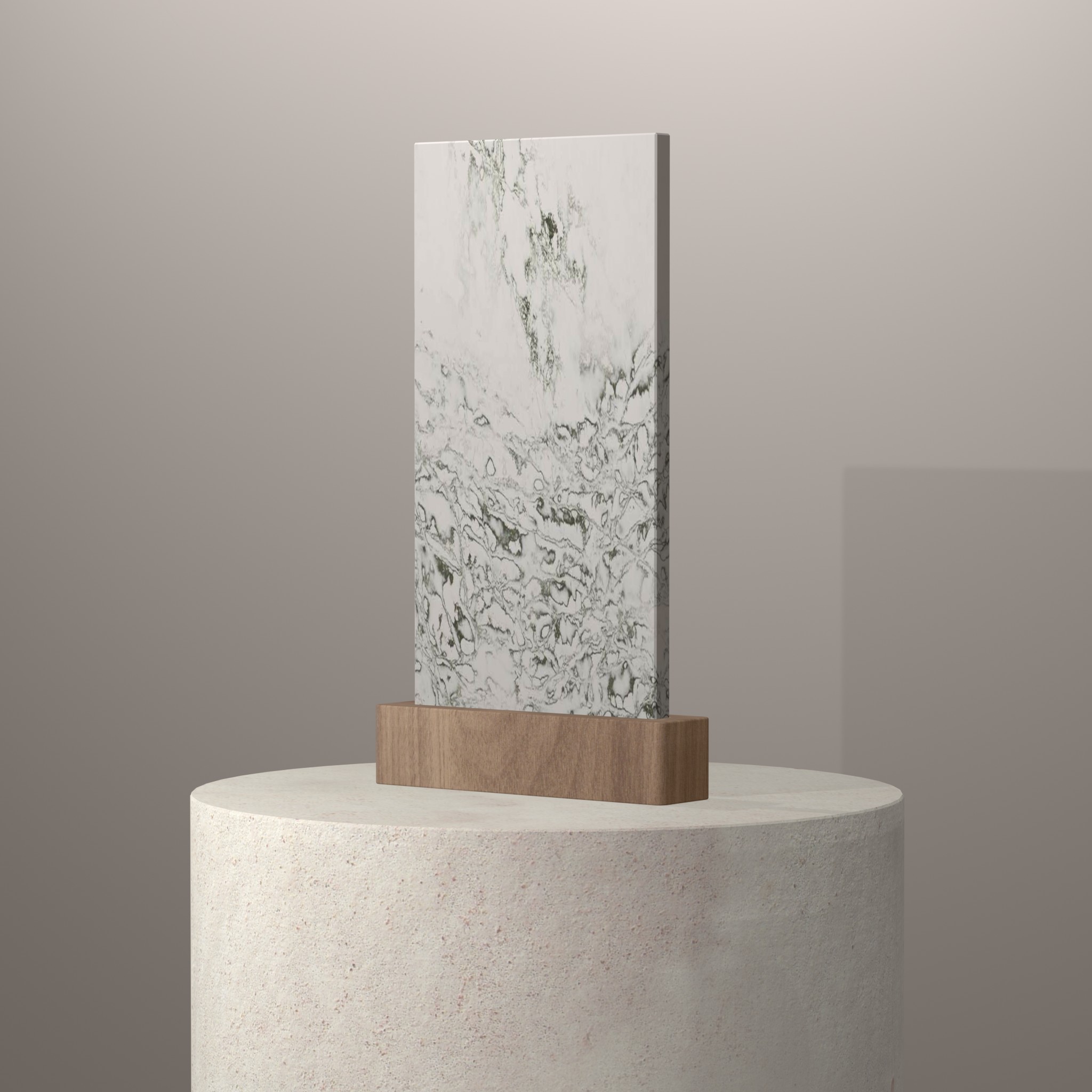 Rendu 3D du coloris Ice Max Green sur piédestal