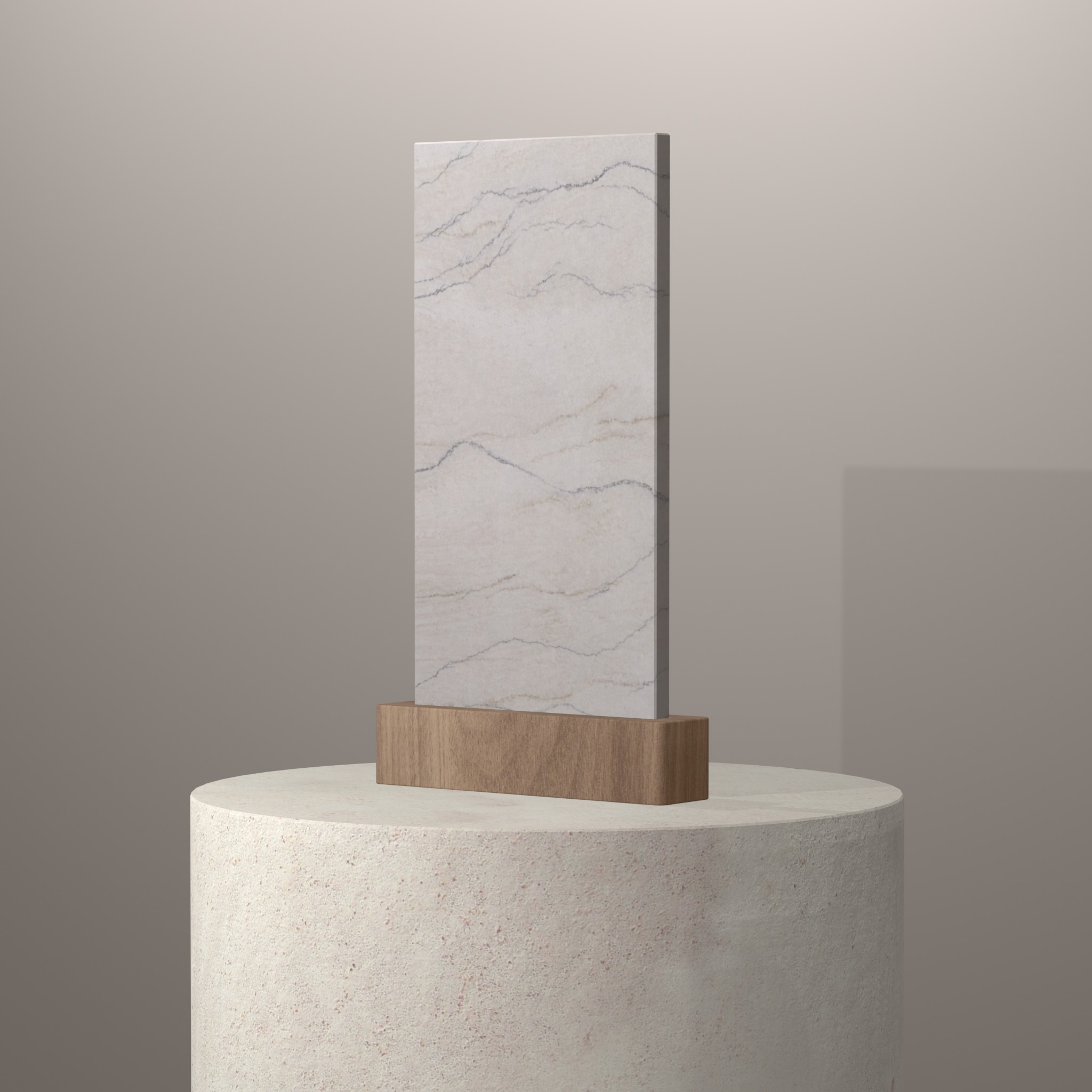 Rendu 3D du coloris Alba sur piédestal