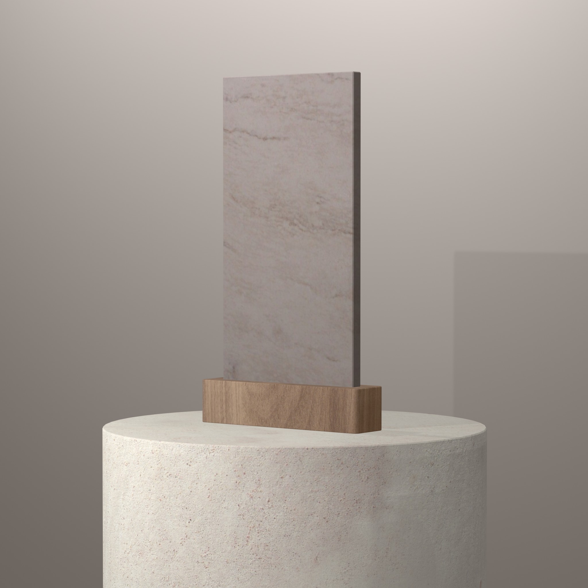 Rendu 3D du coloris Cristal Ice sur piédestal