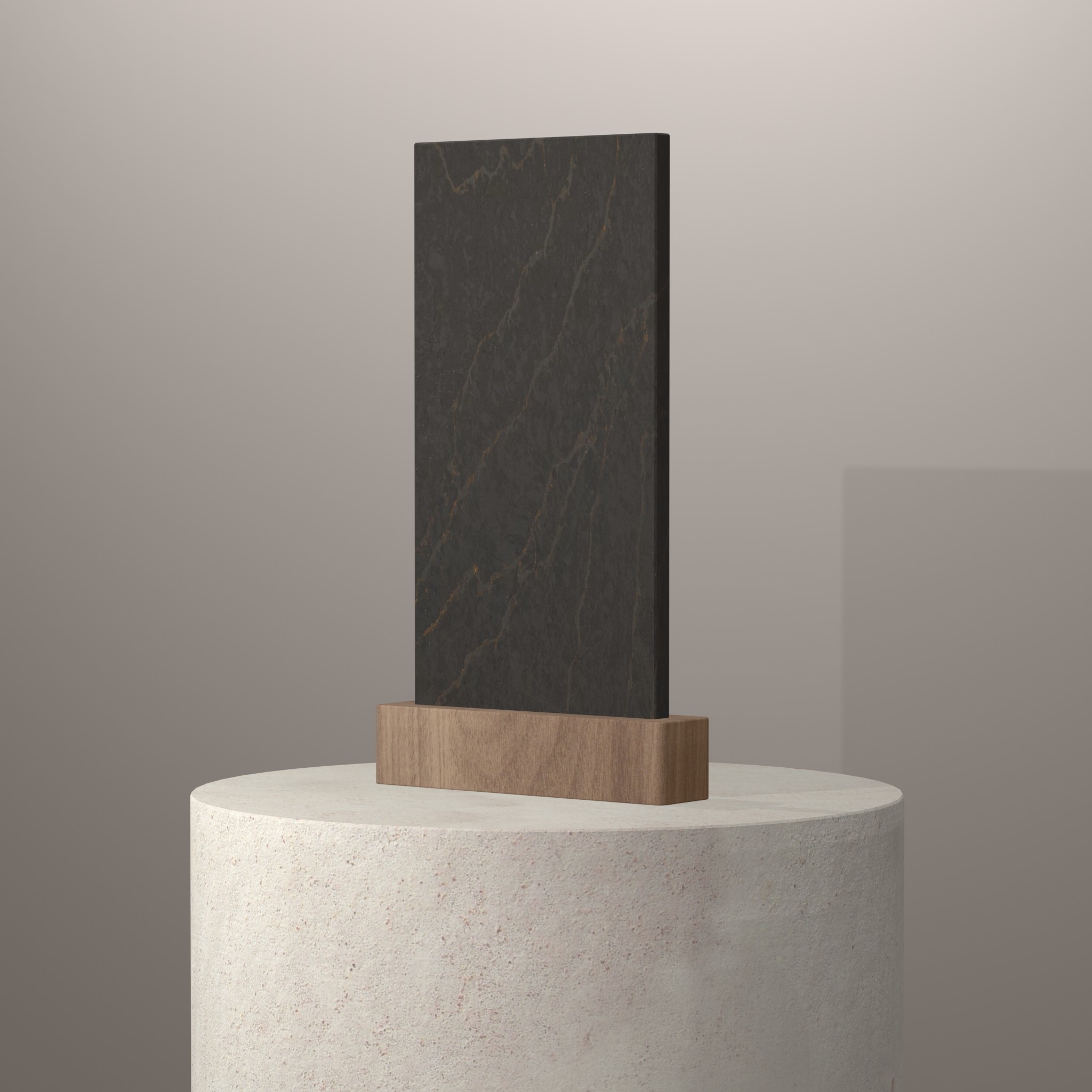 Rendu 3D du coloris Bohemian Flame sur piédestal